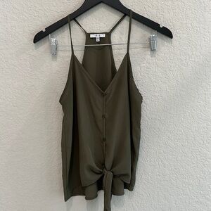 Iris Olive green tie tank top size S